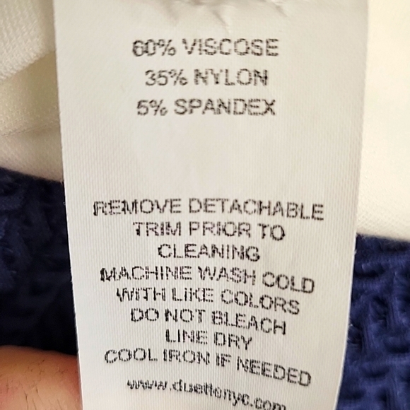 Duette NYC Top/Blouse White w/Silver Chain at Neck Belled Half Sleeves Size XS - Picture 9 of 9